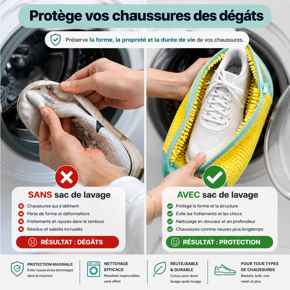 Protège vos chaussures à chaque lavage